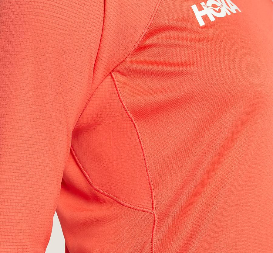 Hoka One One Top Dames - Performance 3/4 Mouw - Oranje - JH3629748